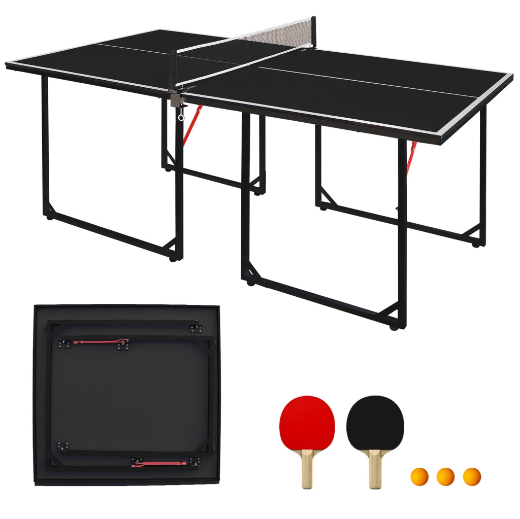 Tavolo da ping pong pieghevole 182 cm con rete e racchette