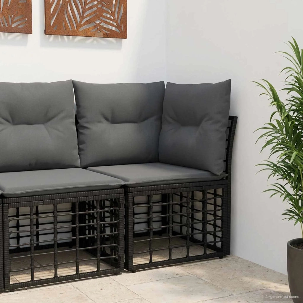 Modulo Divano Angolare da Esterno Nero 62 x 62 x 70 cm 42026725