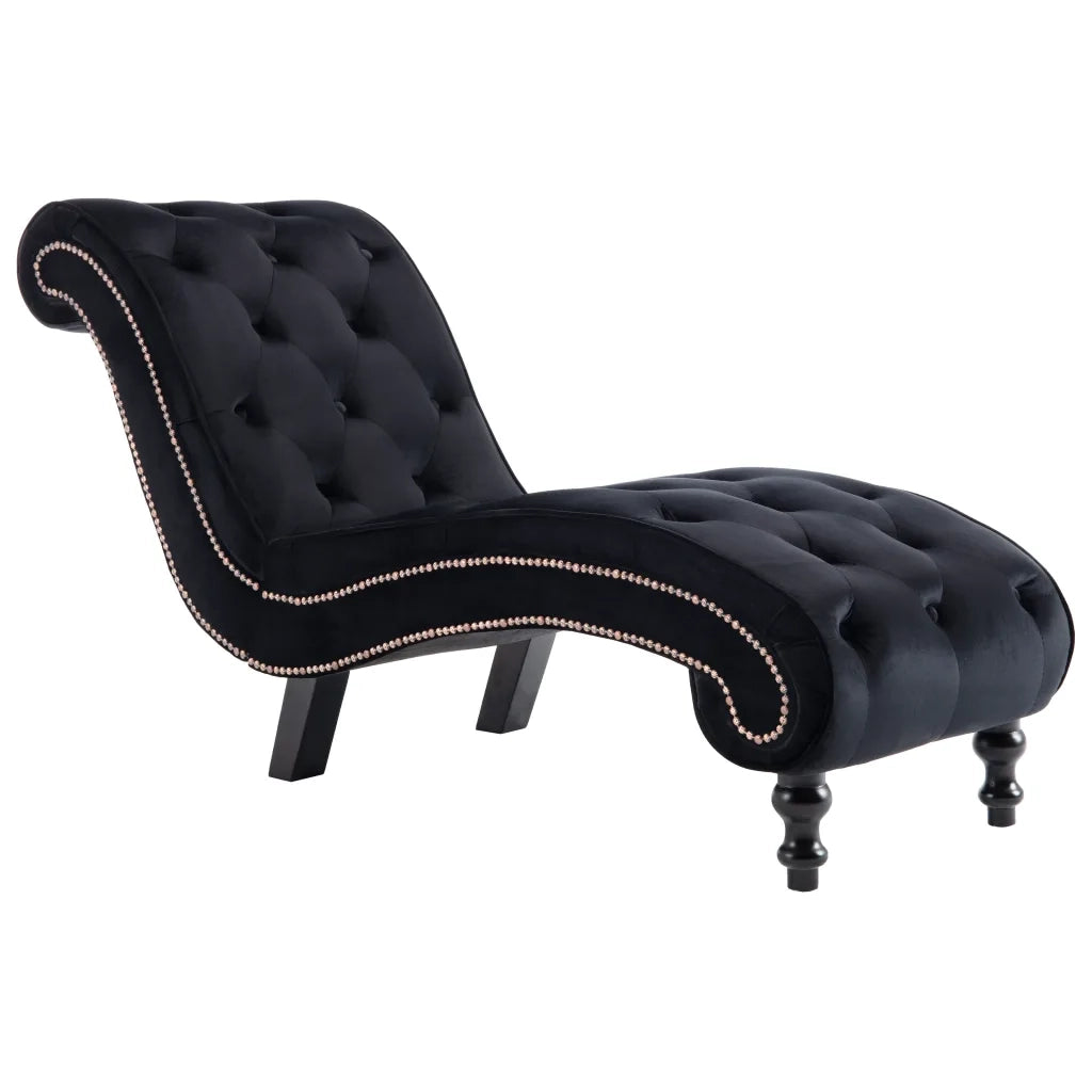 Sedia a Sdraio Nera in Velluto 248611