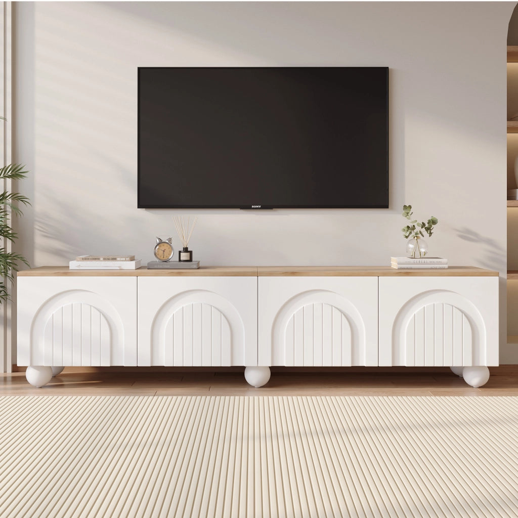 Mobile porta TV da 180 cm bianco e effetto legno