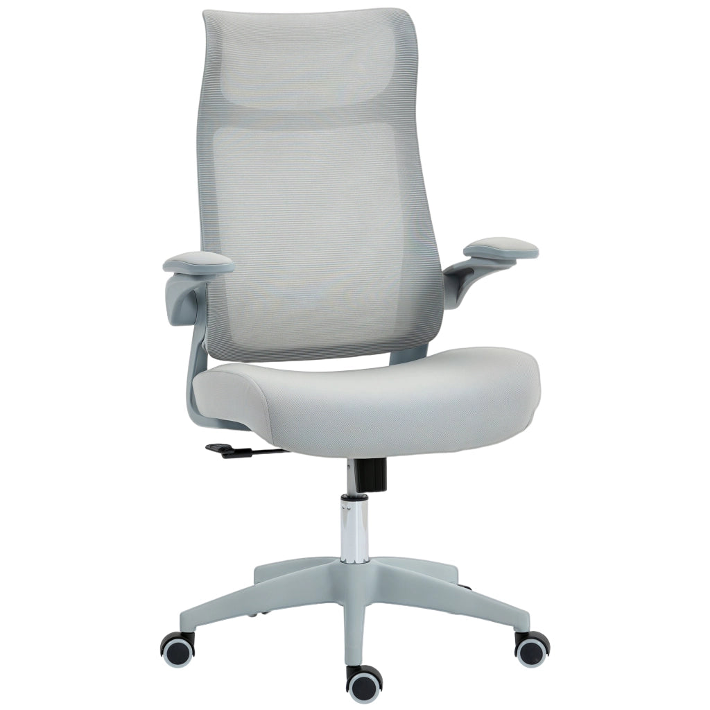 Sedia da Ufficio Ergonomica con Schienale a Rete e Braccioli ¨C Minimal ¨C Grigio
