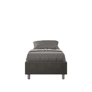 Letto 1 Piazza e Mezzo Sommier 110x190 cm con Rete e Contenitore Azelia Grigio