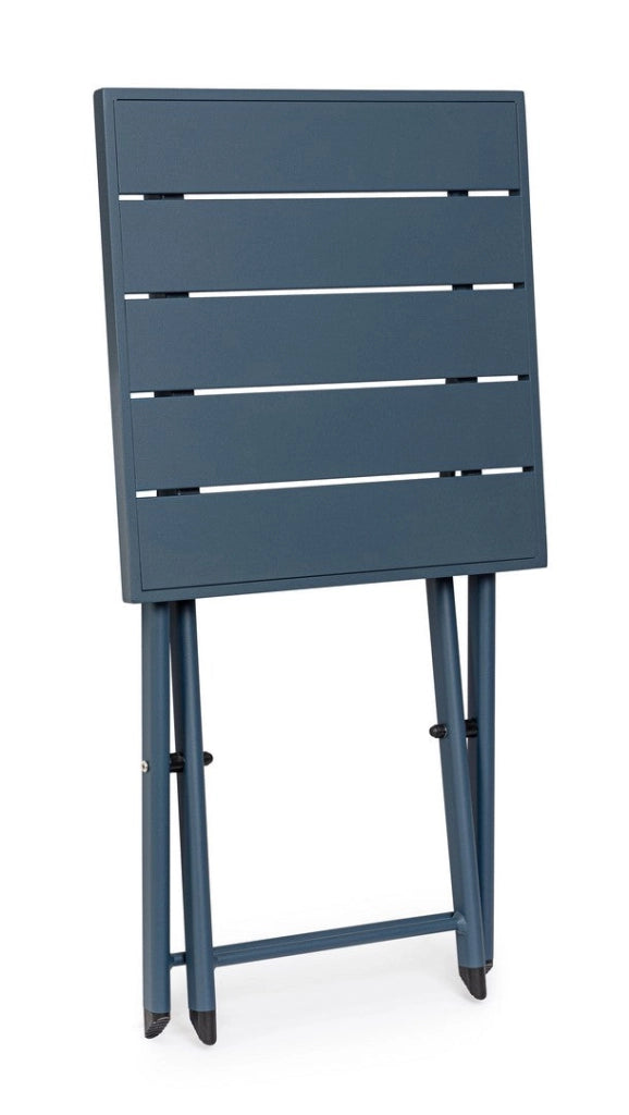 Tavolino da Salotto 44x43x36 cm in Alluminio Taylor Navy