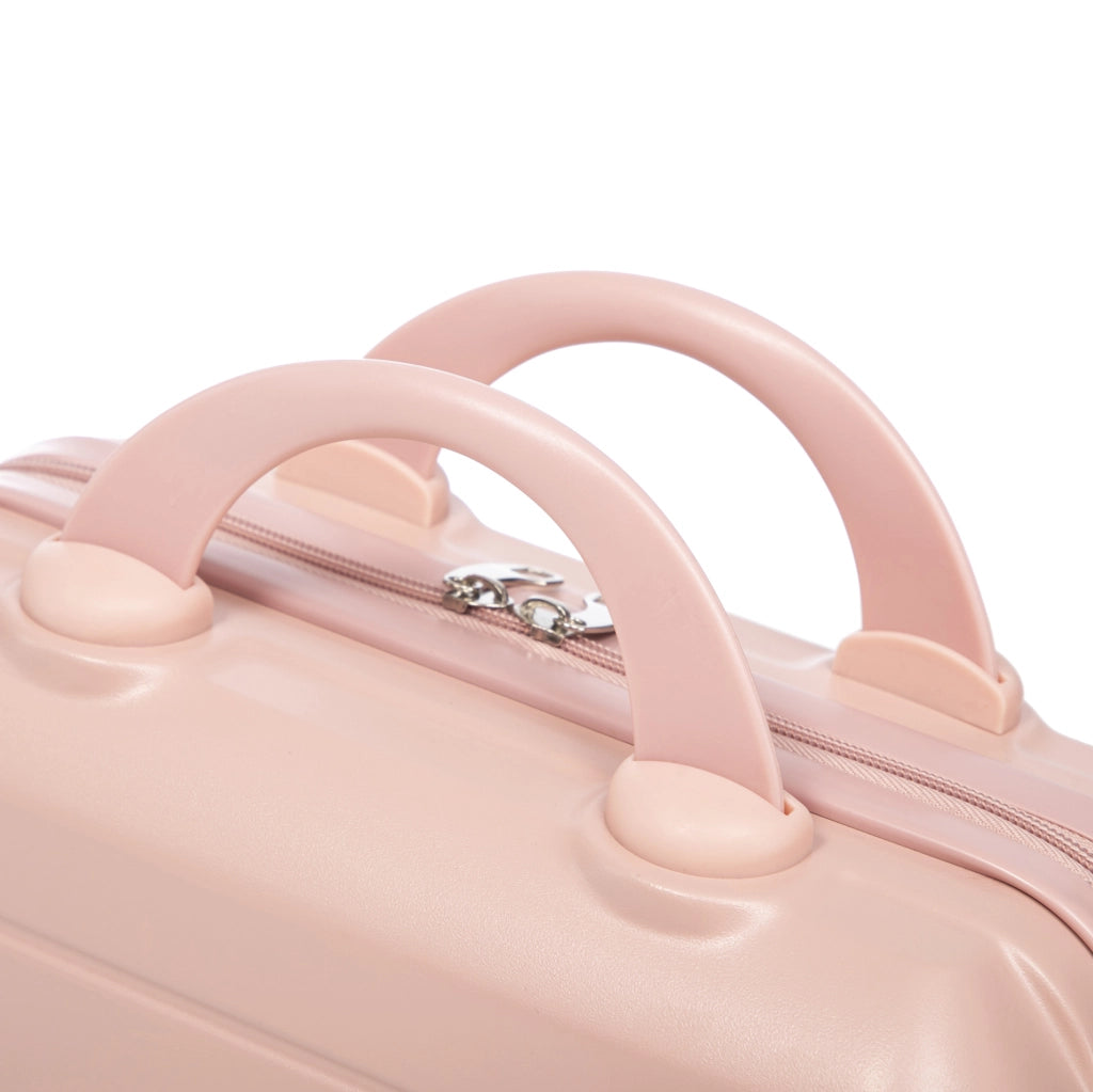 Set valigie rigide 2 pezzi: trolley 19" e beauty case 14" in ABS rosa HOMVRA