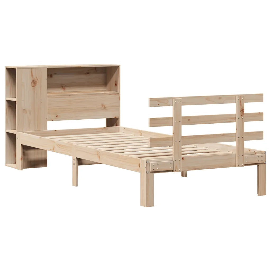 Giroletto con Libreria senza Materasso 75x190 cm in Legno Pino 3322729