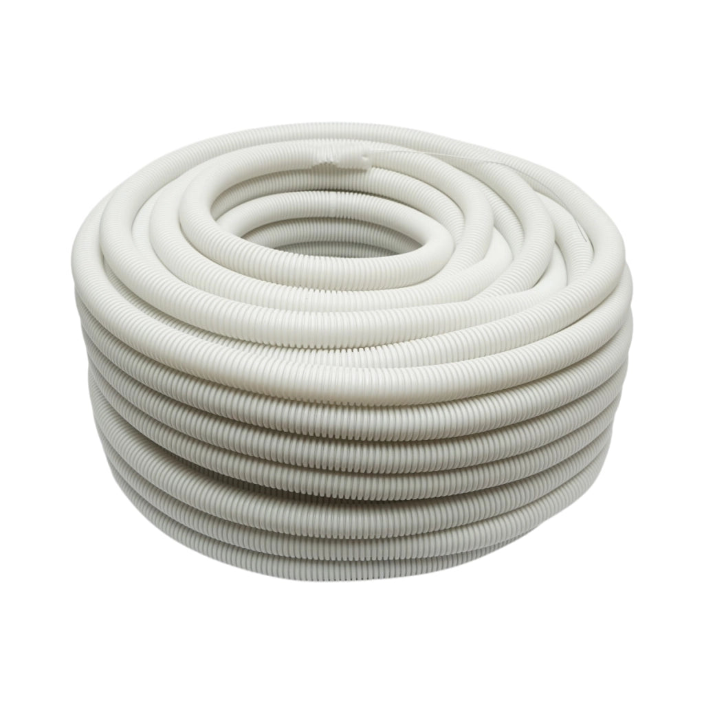 Tubo Corrugato 25mm con Tirafilo, ignifugo in polietilene HDPE 320N, grigio 50m/rotolo