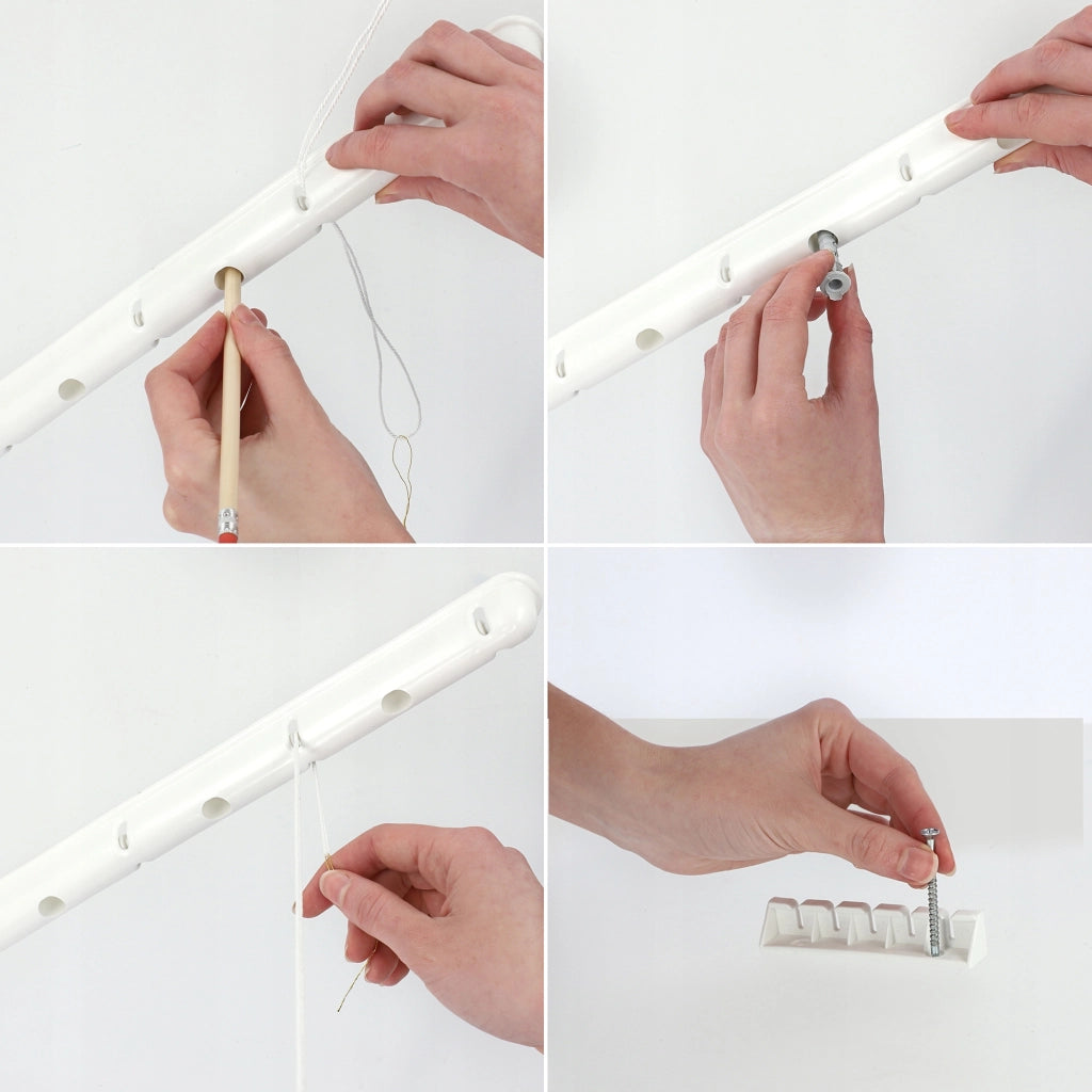 Stendibiancheria da soffitto KADAX per bagno, 5 barre, 170 cm, resistente e robusto.