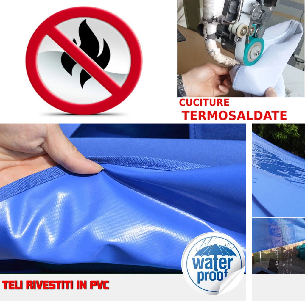Gazebo 4x6 m bianco certificato IGNIFUGO SENZA laterali pieghevole alluminio piantone esagonale 60mm portatile estendibile richiudibile estensibile acciaio per fiere eventi stand chiosco tenda tendone mercato mercatino