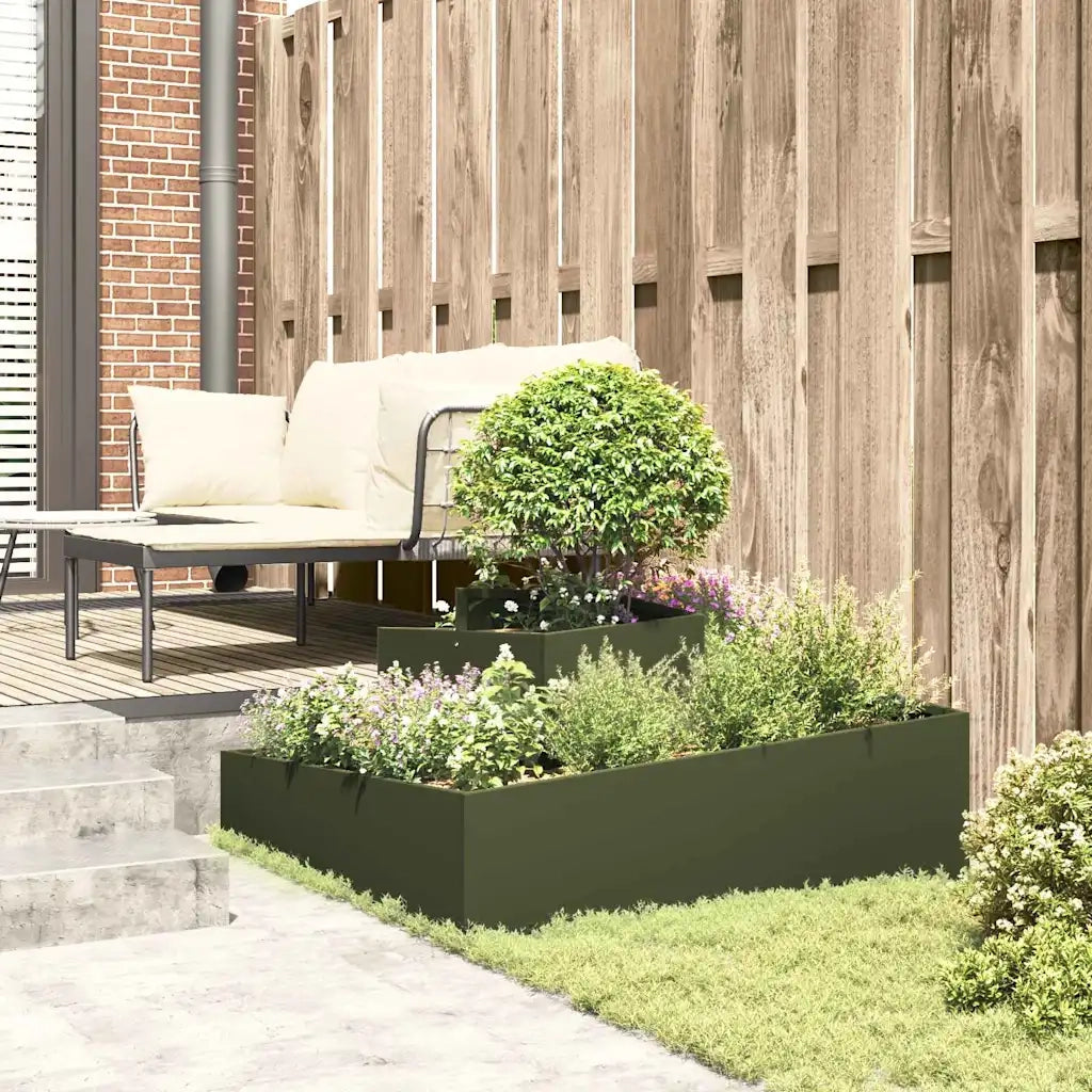 Fioriere | Cassetta per fiori | Vaso da giardino Verde oliva 100 x 100 x 50 cm