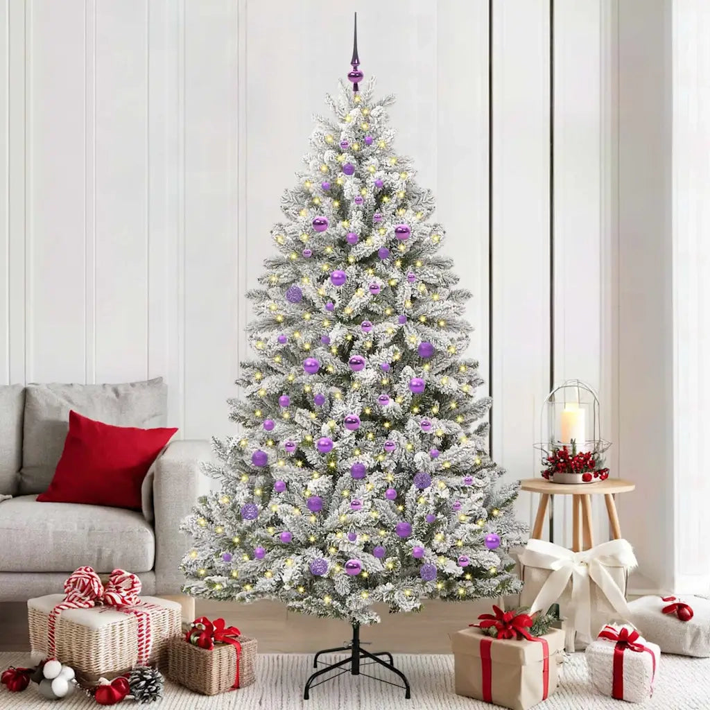 Albero di Natale | Decorazioni natalizie artificiale con 300 LED Verde e Bianco 210 cm