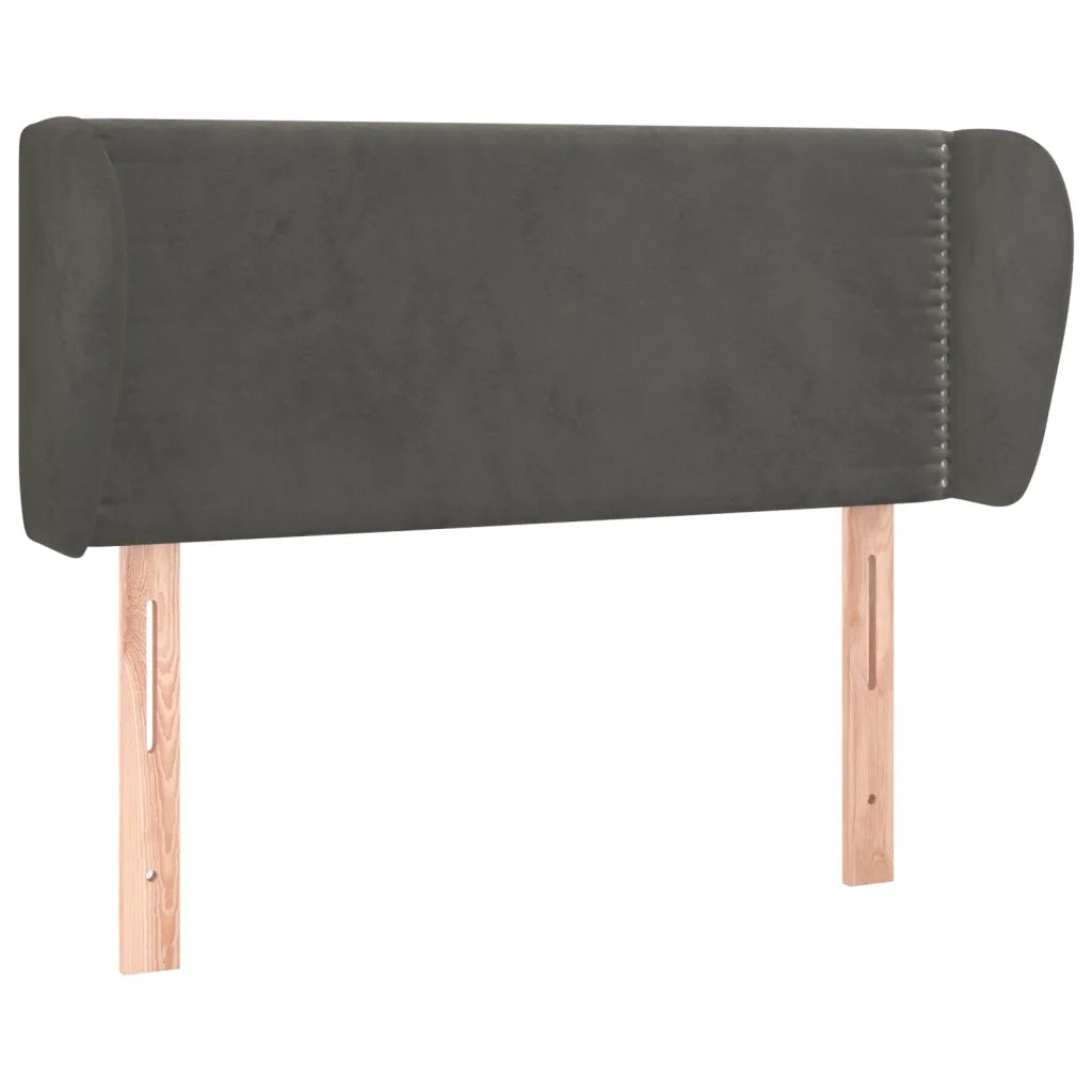 Testiera | Testata ad Orecchio Grigio Scuro 103x23x78/88 cm in Velluto