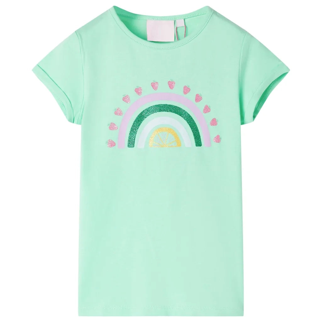 Maglietta da Bambina Verde Brillante 104 10735