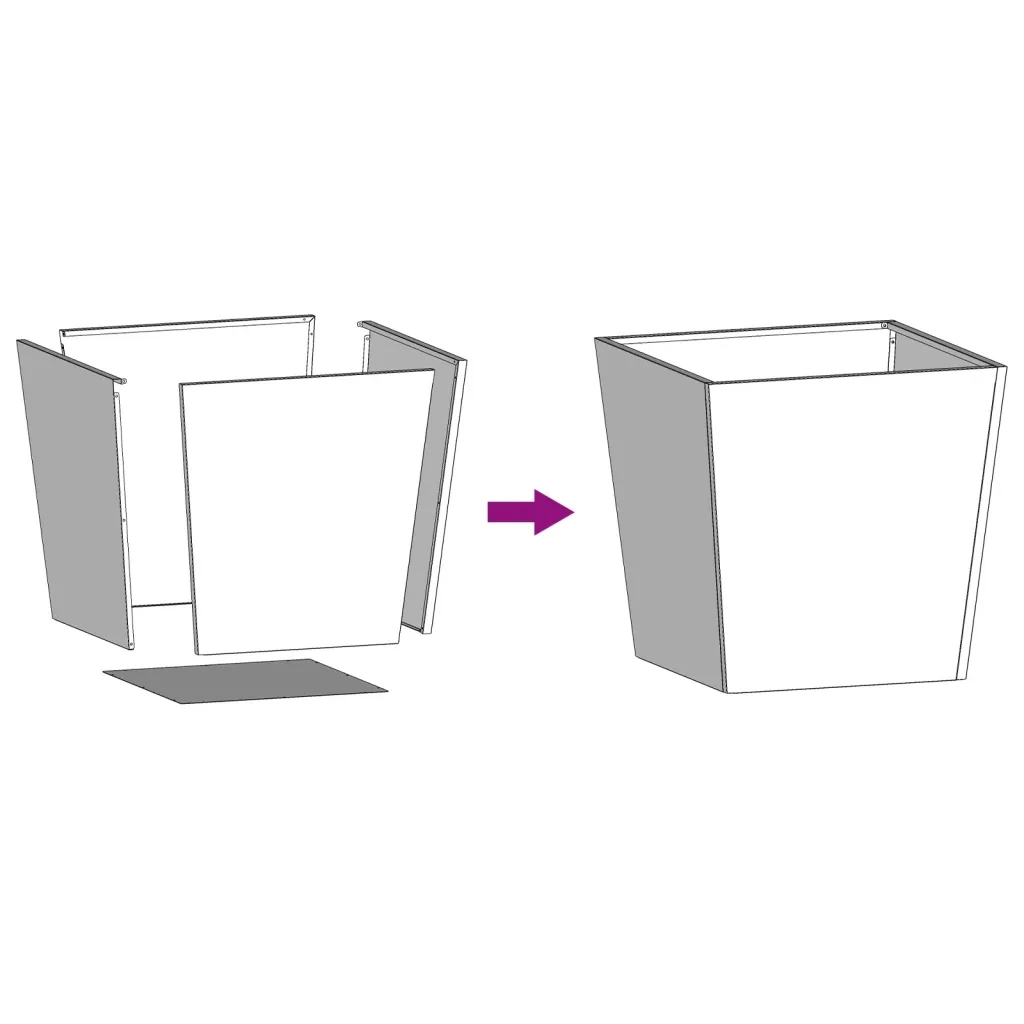 2 pz Fioriere | Cassetta per fiori | Vaso da Giardino Nere 50x50x50 cm in Acciaio