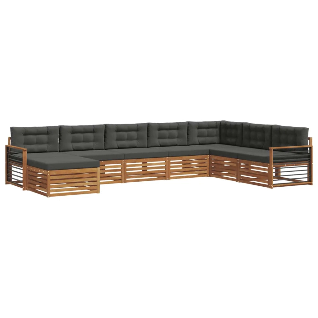 Set di divani da esterno con cuscino 8 pcs Naturale e Antracite 3373952