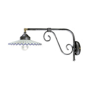 Applique Classica L&aposAquila Metallo E Ceramica Nero Sfumato Argento 1 Luce E27