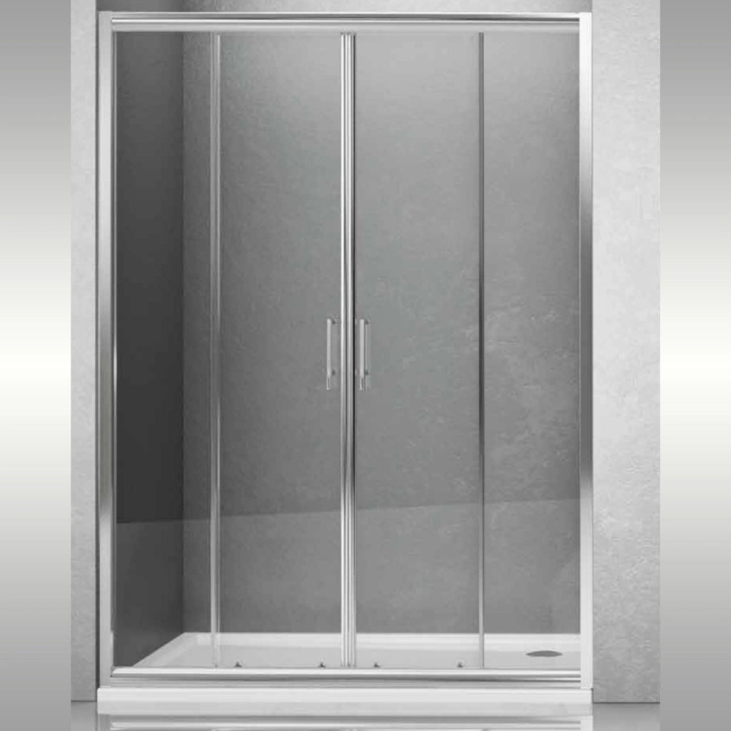 Porta doccia scorrevole slide4 per nicchia quattro ante cristallo trasparente *** misure 190-196 x h190 cm trasparent...
