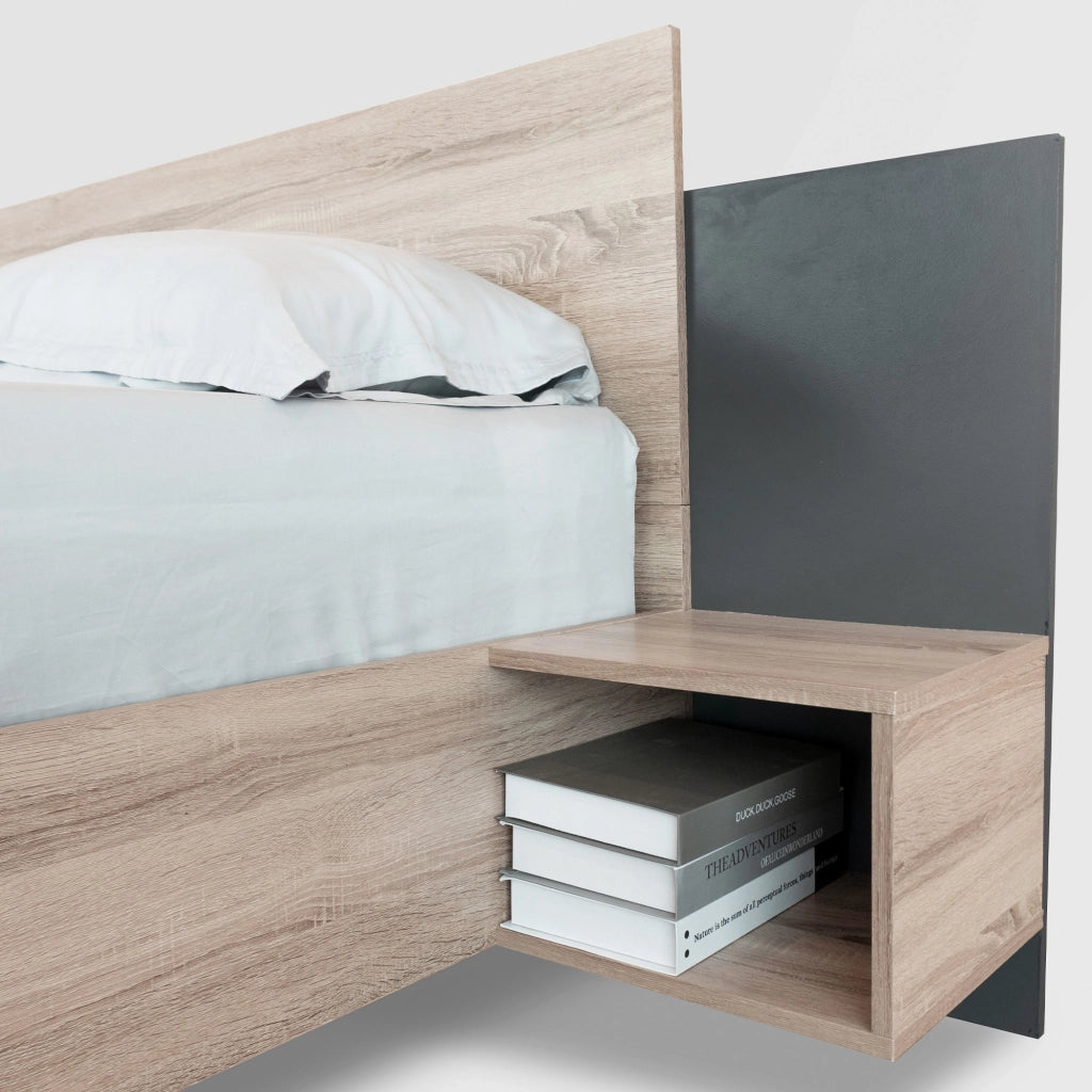 Letto matrimoniale 160x200 con due comodini integrati