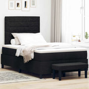 Letto a molle con materasso Nero 120 x 200 cm Tessuto