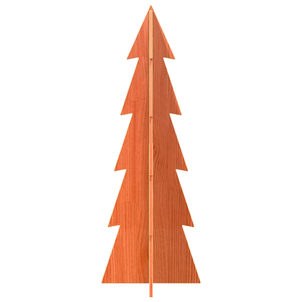 Albero di Natale | Decorazioni natalizie Marrone Cera 112 cm in Legno Massello di Pino