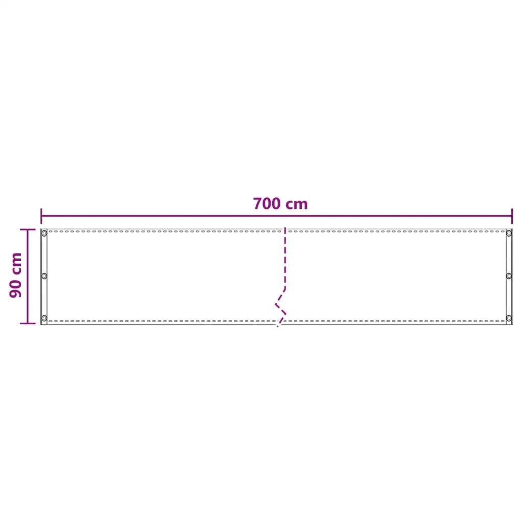 Schermo da balcone-Pannello per balcone Nero 90 x 700 cm HDPE e alluminio