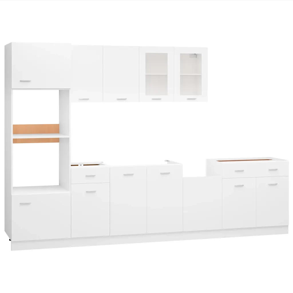 Set Armadi da Cucina 7 pz Lyon Bianco in Truciolato
