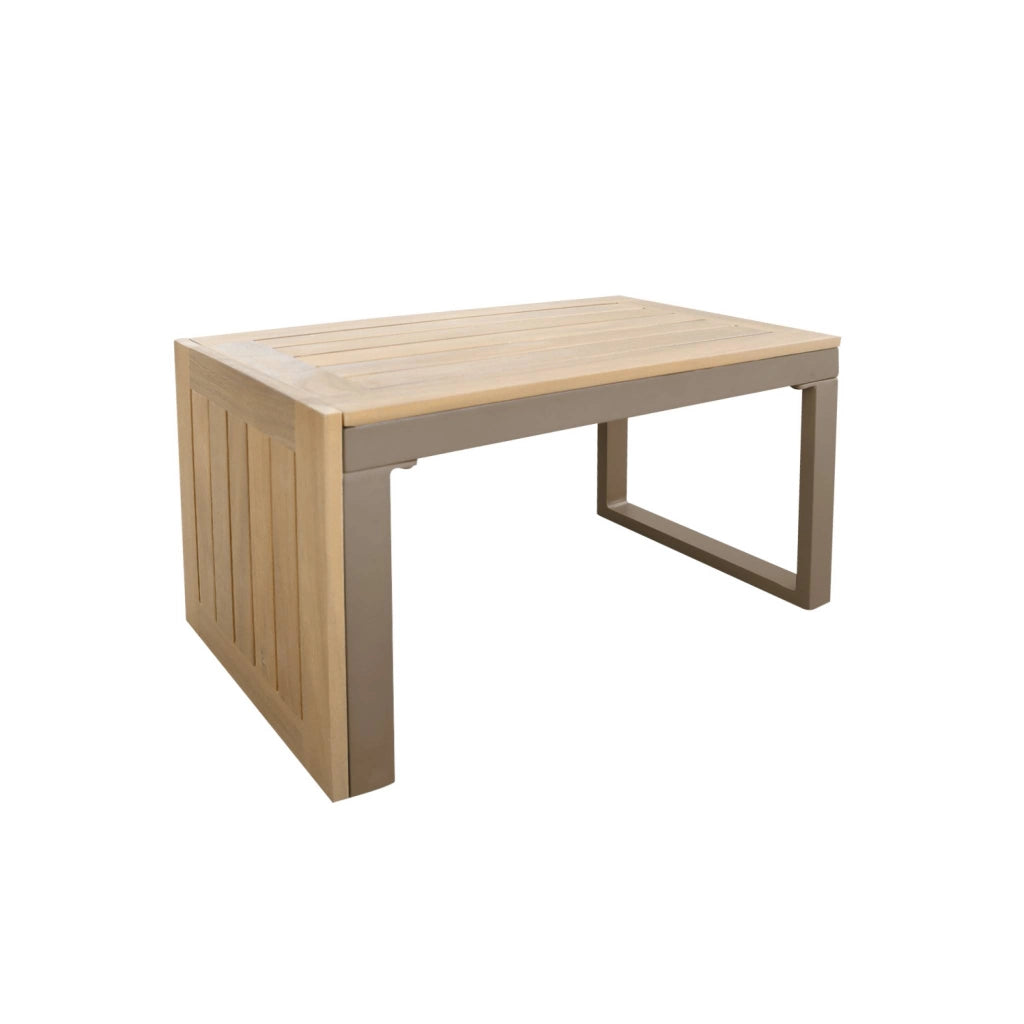 Salotto da giardino in alluminio e acacia,  4 posti, marrone