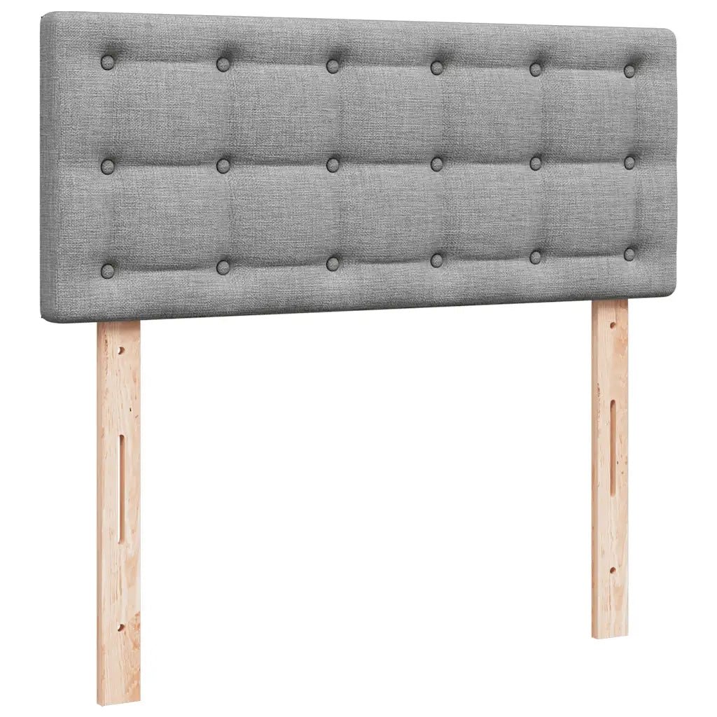 Pouf Letto con Materasso Grigio Chiaro 120x200 cm in Tessuto 3311615