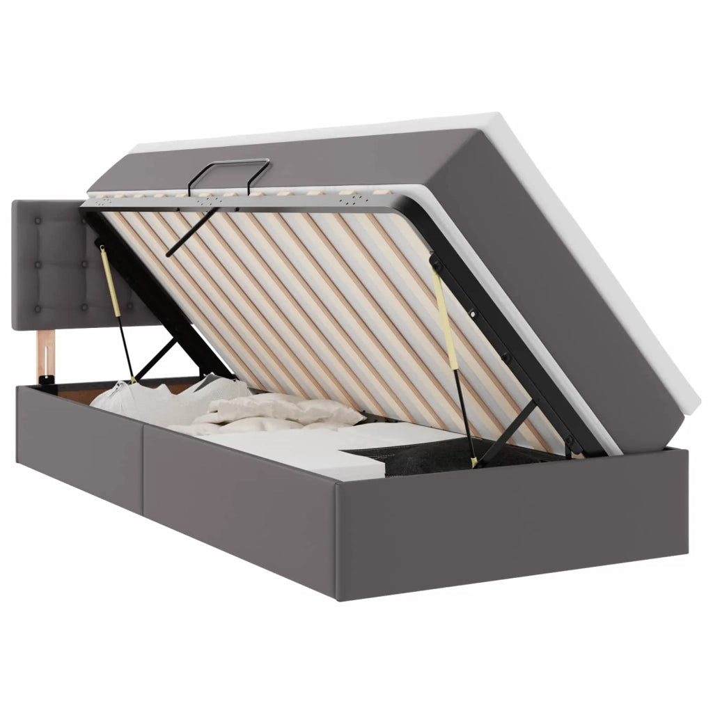 Letto con contenitore e materasso Grigio 100 x 200 cm 3370383
