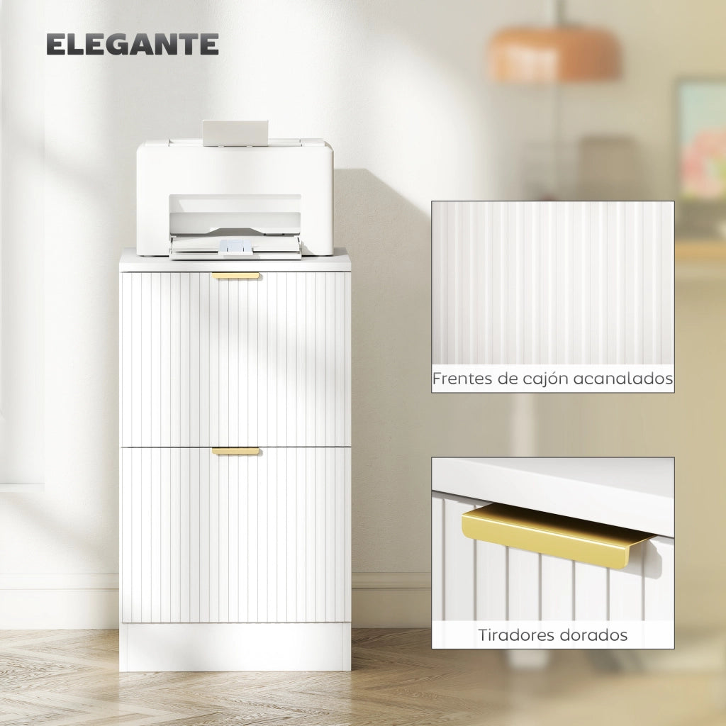 Scrivania con cassettiera ¨C zephmum ¨C bianco 40x40x71 cm