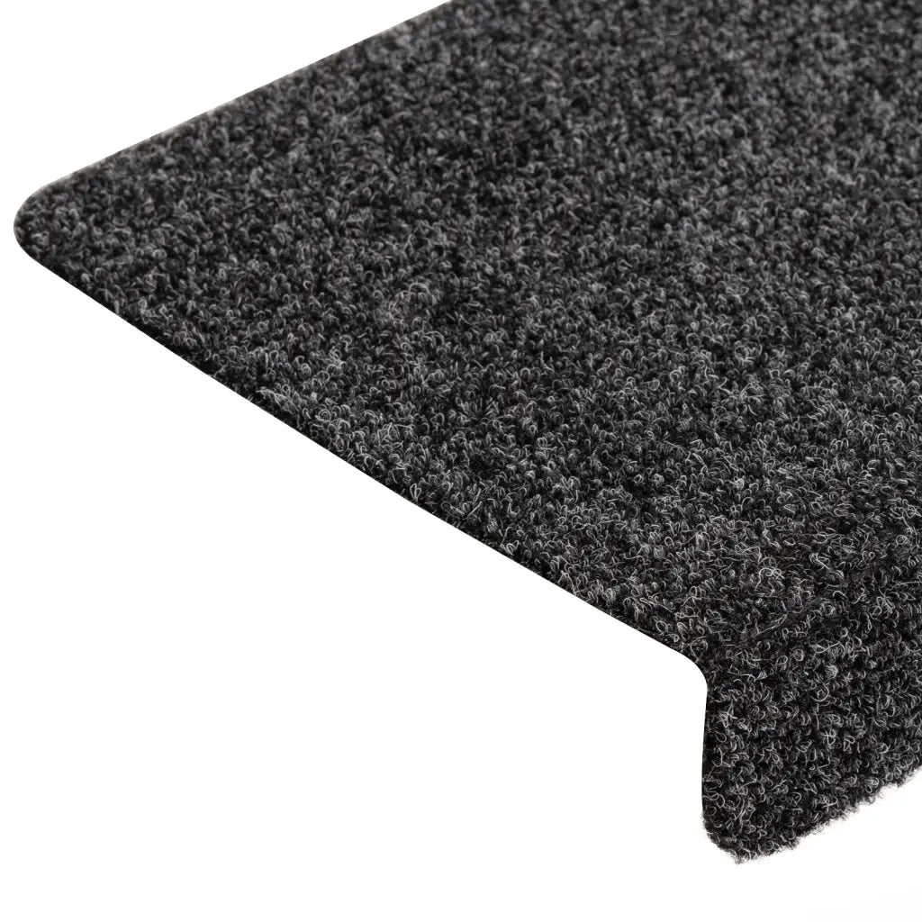 Tappetini per scale autoadesivi 15 pz | Gradini per Scale 65x21x4 cm Grigio Scuro bordo rettangolare