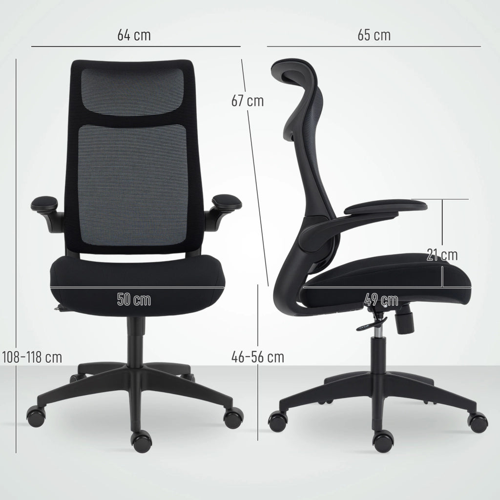 Sedia da Ufficio Ergonomica con Braccioli 3D ¨C Xylo ¨C Schienale in Rete Nero
