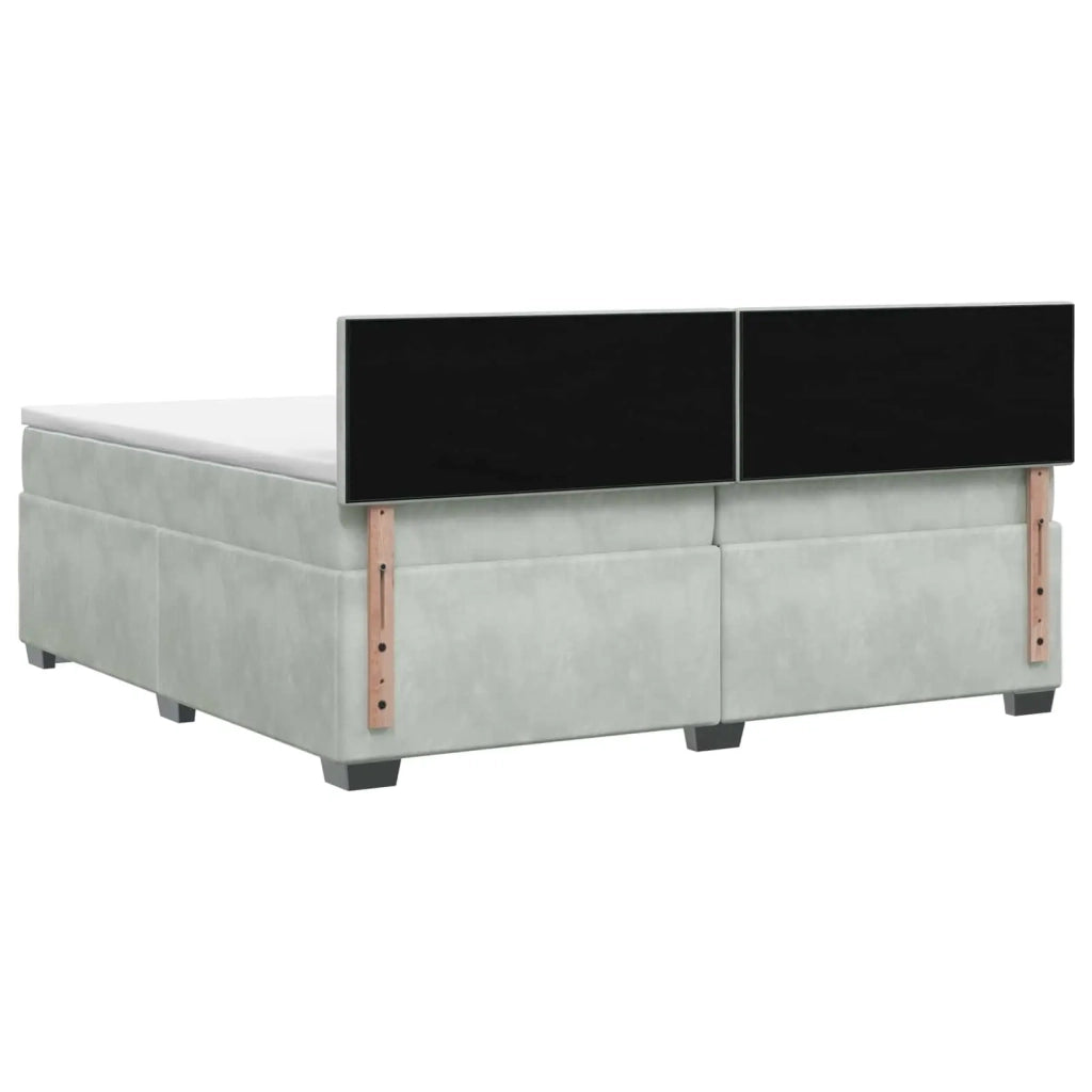 Letto con Box Spring, Materasso e LED Grigio Chiaro Velluto 3452240