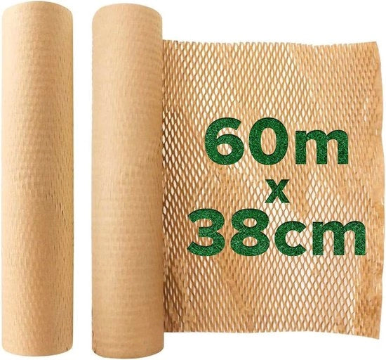 Pacchetto di cartone di isolamento per imballaggio - 38 cm x 60 m, dumper ecologico per articoli fragili