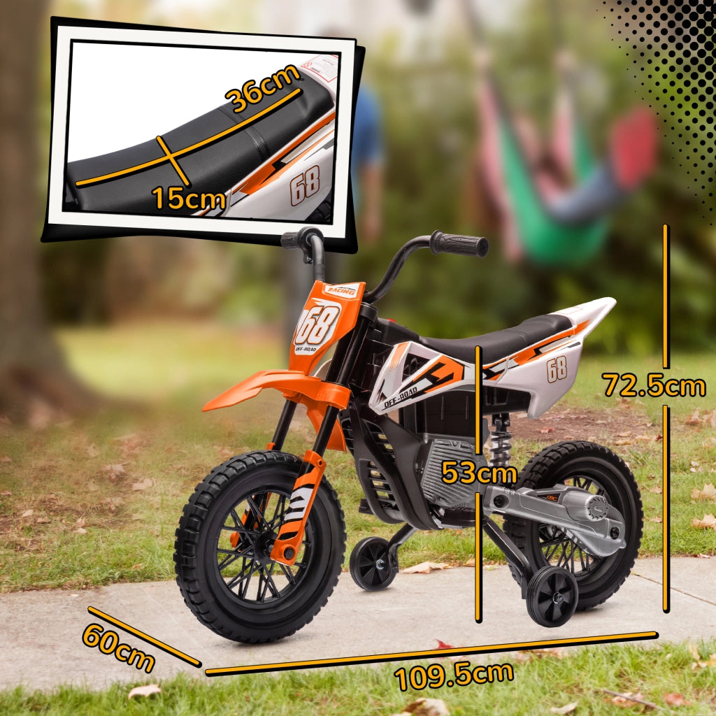 Moto Elettrica per Bambini con Rotelle ¨C Zephmum ¨C Arancione