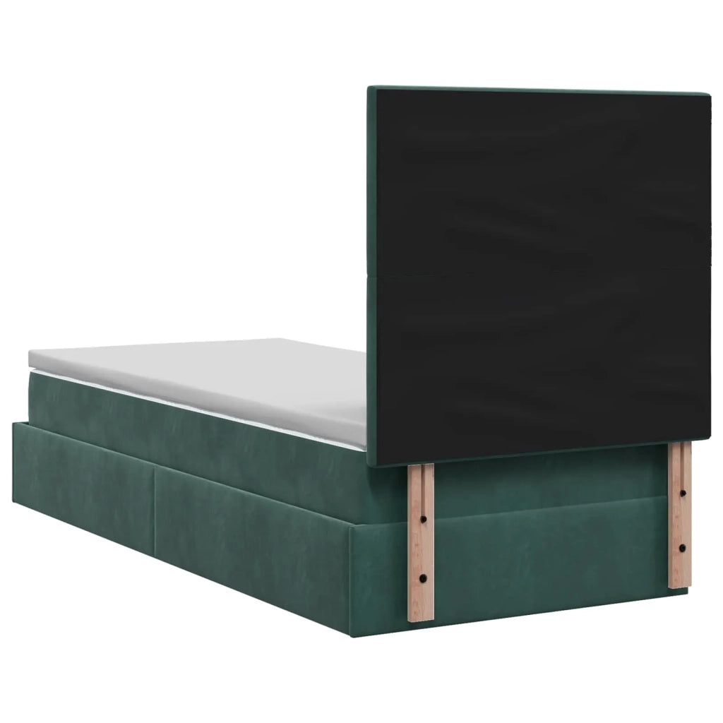 Letto ottomano con materasso Verde Scuro 80 x 200 cm Velluto 3457686