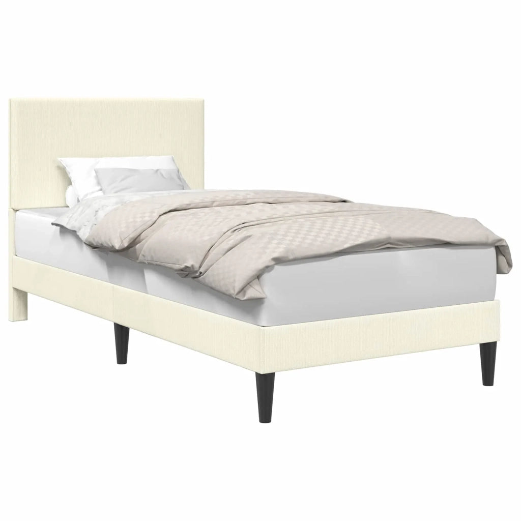 Struttura del letto Crema 90 x 200 cm Tessuto in Cords 42027714