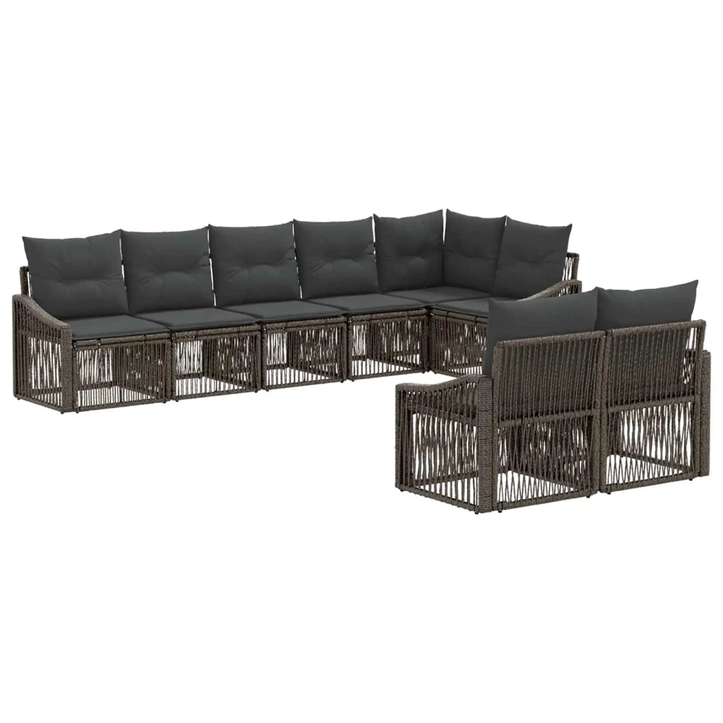 Set Divano da Giardino 8 pz Grigio polyrattan 3436067