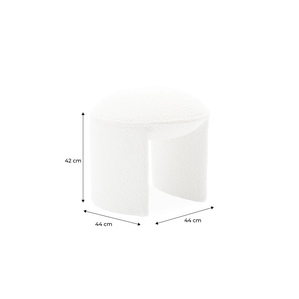 Pouf in bouclé, bianco