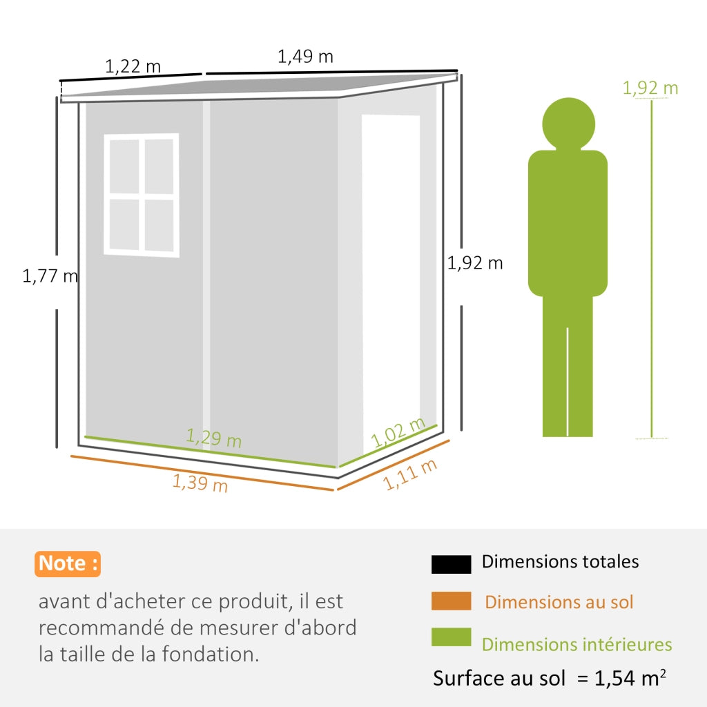 Casetta da giardino ¨C Minimal ¨C Grigio 122x149x192 cm