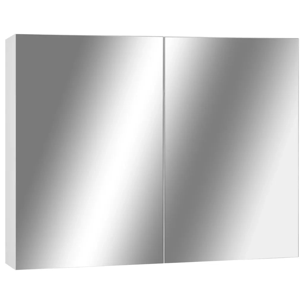 Armadietto a Specchio-Mobile con specchio Bianco 80x15x60 cm in MDF