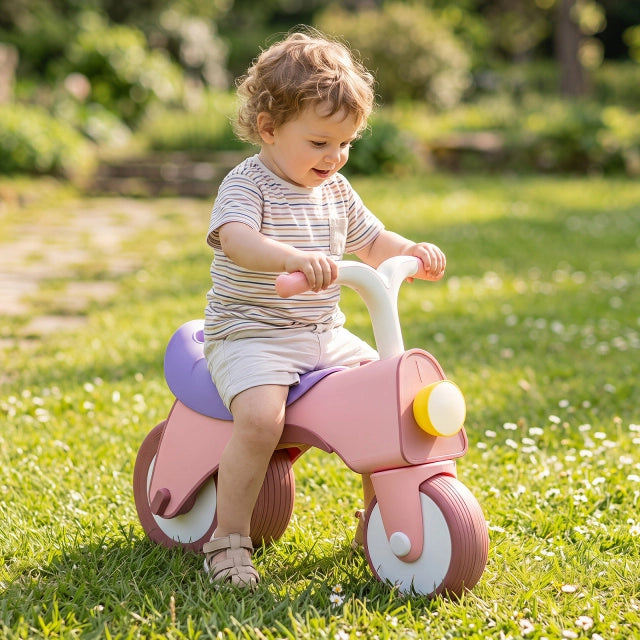 Bicicletta equilibrio senza pedali con musica faro luminoso manubri ergonomici, Bici senza pedali in metallo per bambini 2-5 anni Rosa