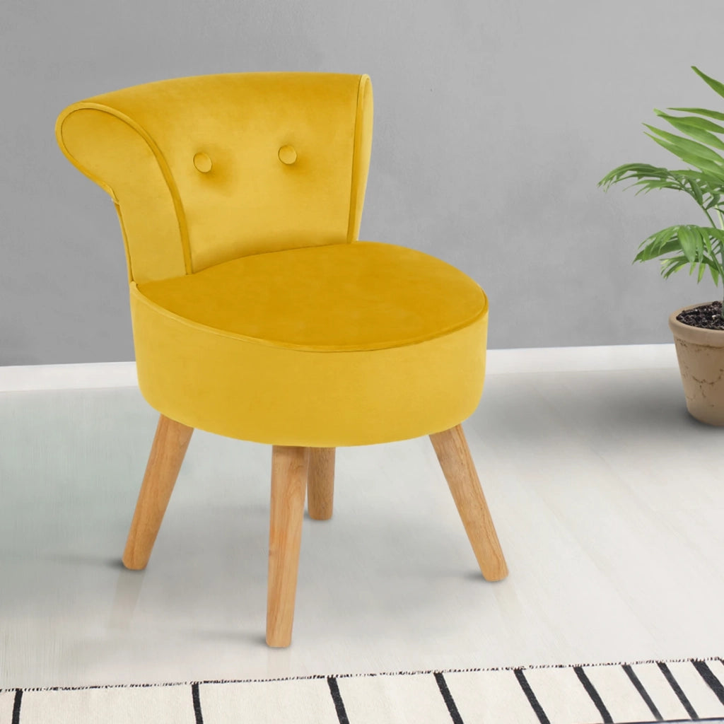 IDMarket - Poltrona CRAPAUD in velluto giallo