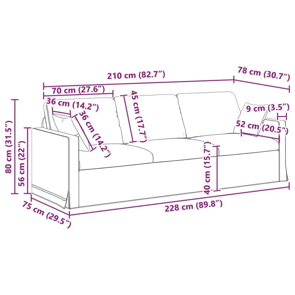 Set di divani 2 pz Rosso Vino Velluto 3407630