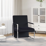 Poltrona con Gambe Cromate Nera in Similpelle 241006
