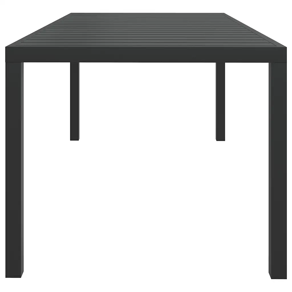 Tavolo da Giardino | Tavolino da esterno Nero 185x90x74 cm in Alluminio e WPC
