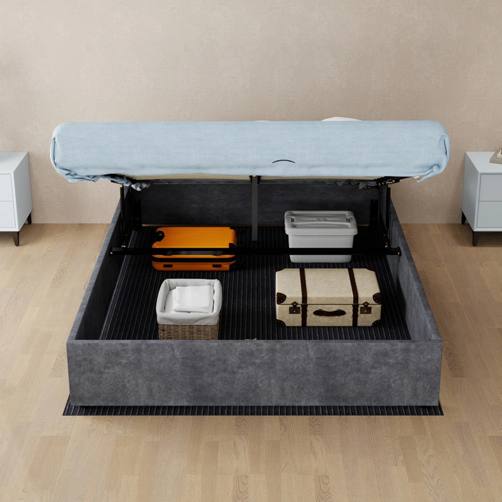 letto telaio grigio velluto olandese 140 x 200 cm