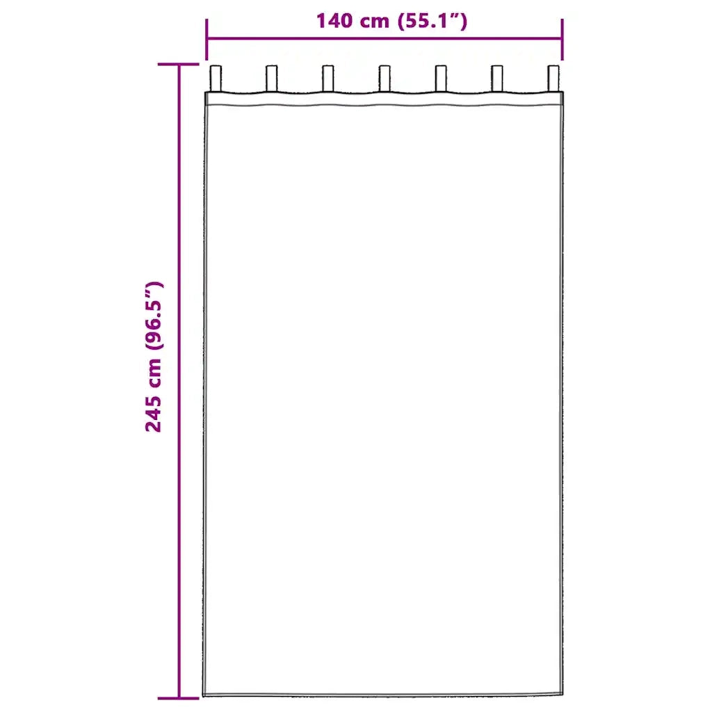 Tenda in Velo con tende 2 pcs Bianco 245 x 140 cm Poliestere 4108035