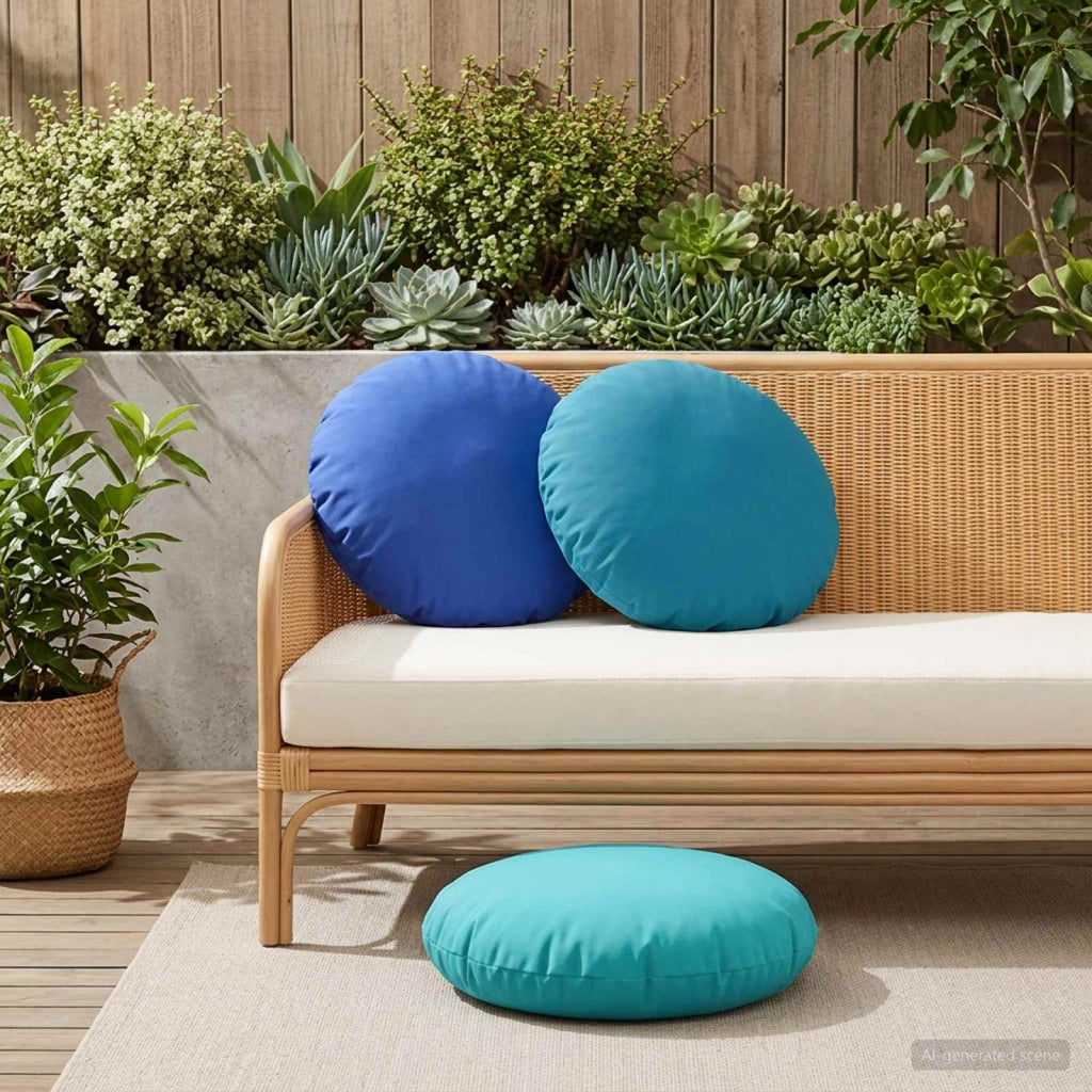 Federa 6 pcs HEERLEN Azzurro Ø 60 cm Poliestere 923006