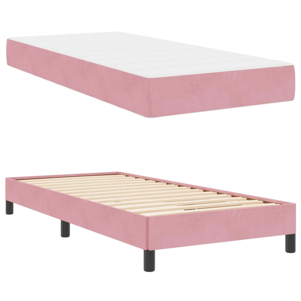 Letto a molle con materasso Rosa 80 x 200 cm Tessuto 3398658