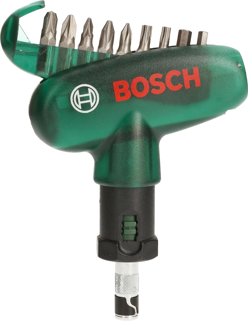 Set Inserti con 9 Bit e Cacciavite a Cricchetto Bosch